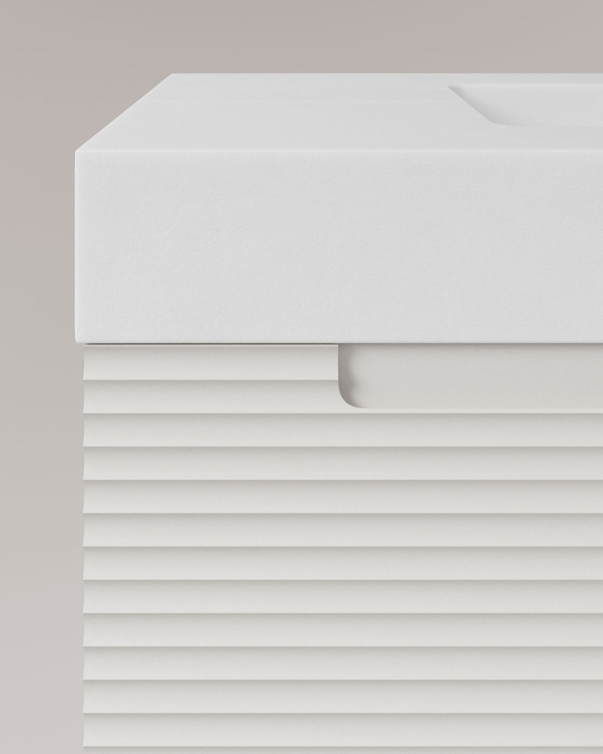 Kairo 2 cajones blanco – con lavabo integrado Toren Blanco, Faldón 10 cm, sin agujero de grifo, vista de detalle