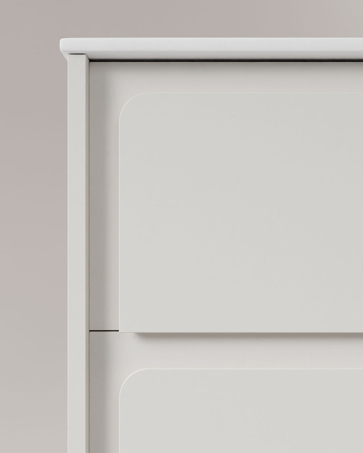 Cyra 2 cajones blanco blanco – con lavabo integrado Toren Blanco, Faldón 2 cm, sin agujero de grifo, vista de detalle