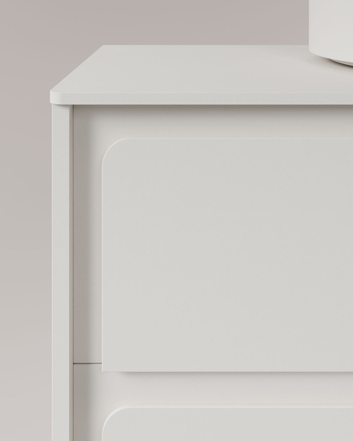 Cyra 2 cajones blanco blanco – con encimera Blanco, vista de detalle