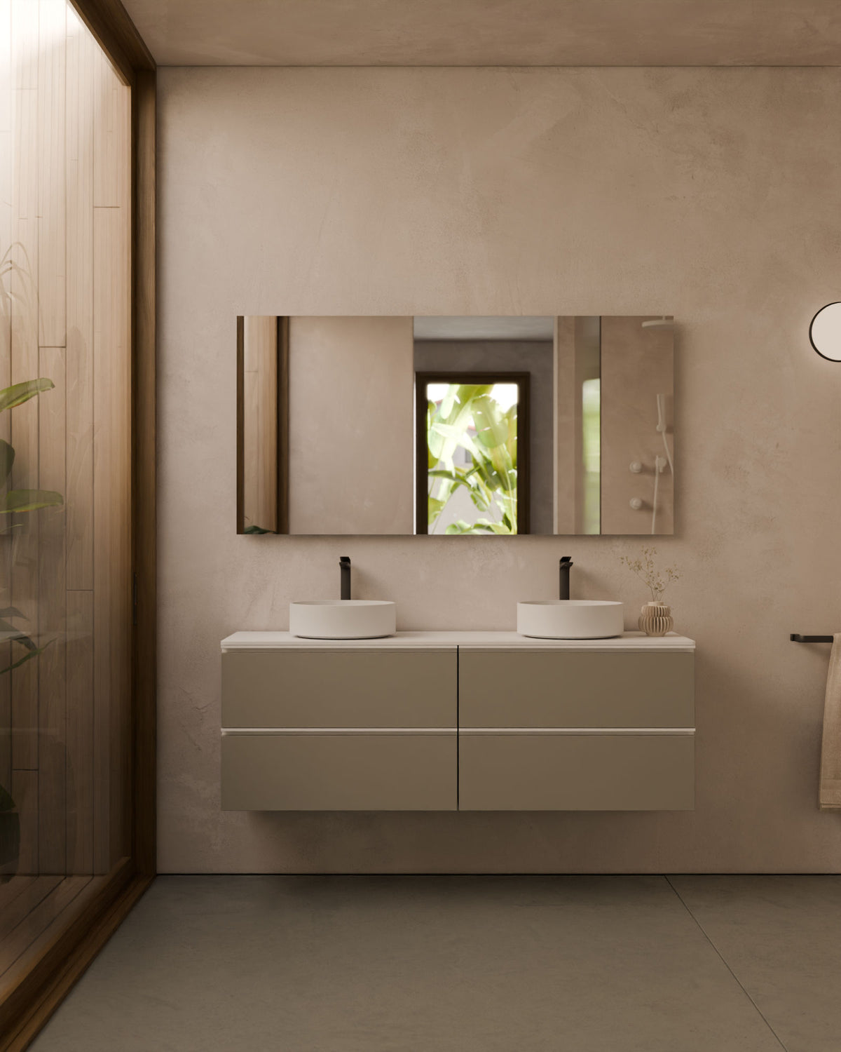Ronda 4 cajones Doble seno Cuarzo Blanco – con encimera Blanco, vista frontal