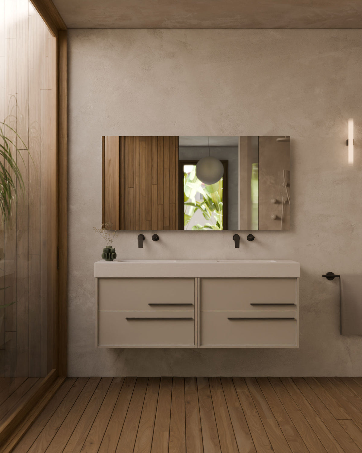 Marel 4 cajones Doble seno Topo Grafito – con lavabo integrado Toren Blanco, Faldón 10 cm, sin agujero de grifo, vista frontal
