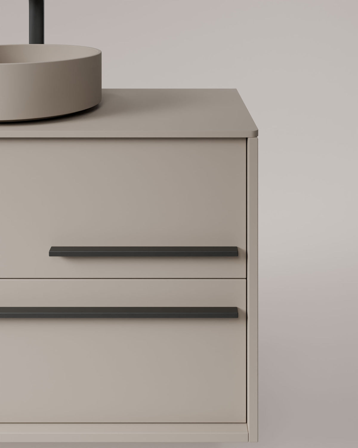 Marel 4 cajones Doble seno Topo Grafito – con encimera Topo, vista de detalle