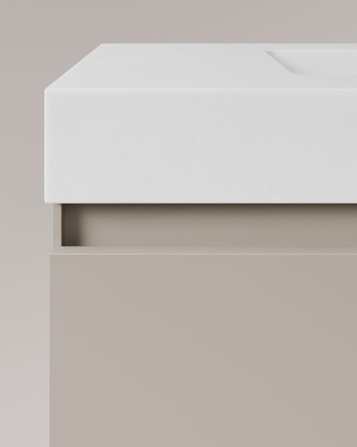 Zuri 4 cajones Doble seno Topo – con lavabo integrado Toren Blanco, Faldón 10 cm, sin agujero de grifo, vista de detalle