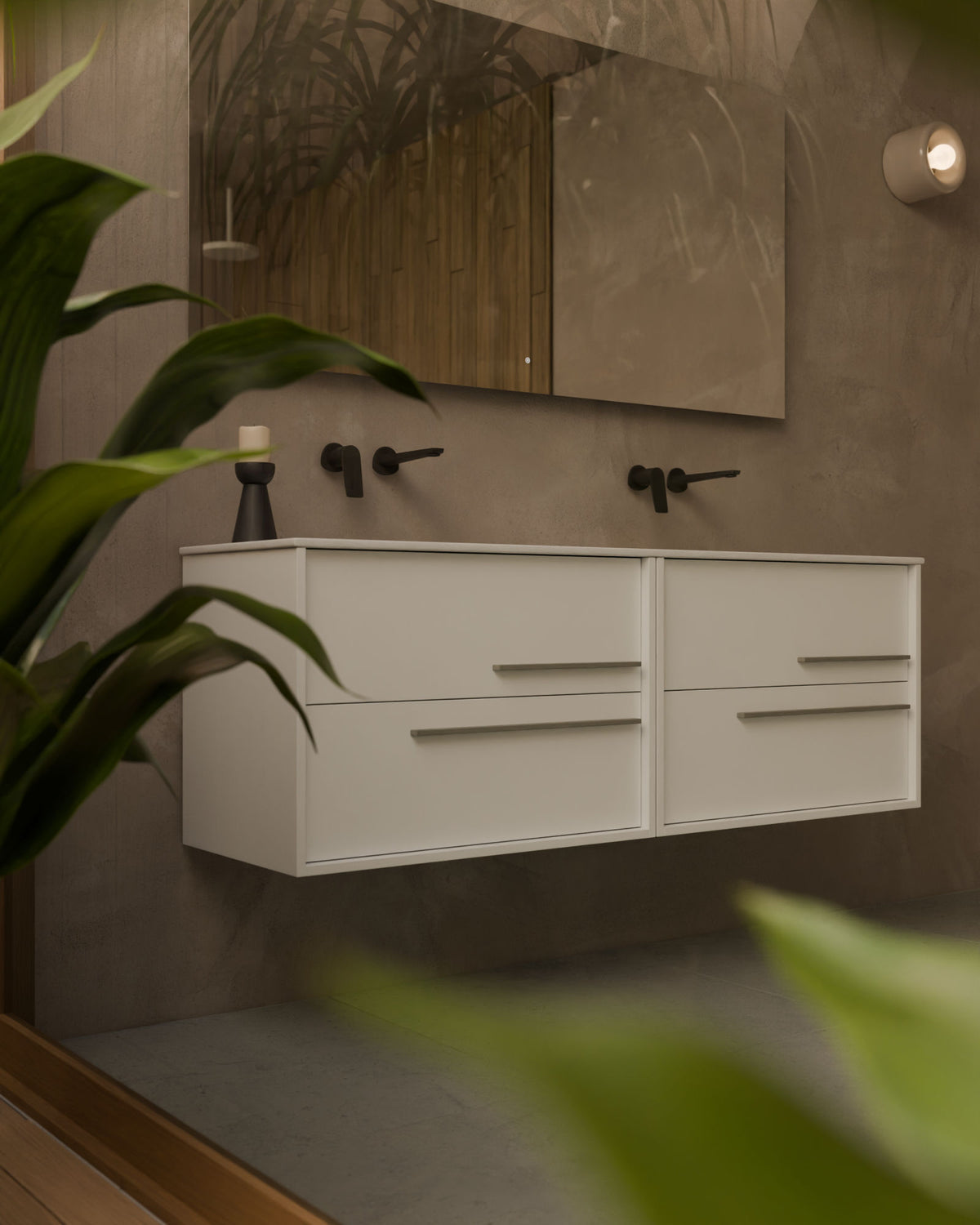 Marel 4 cajones Doble seno Blanco Cuarzo – con lavabo integrado Toren Blanco, Faldón 2 cm, sin agujero de grifo, primer plano