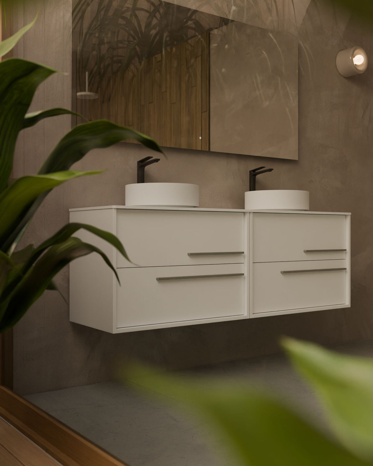 Marel 4 cajones Doble seno Blanco Cuarzo – con encimera Blanco, primer plano