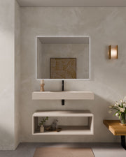Aris lavabo mural ovale Sable simple vasque